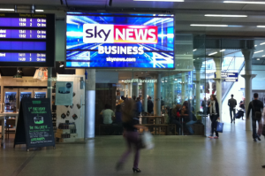 Sky News Screen at St. Pancras