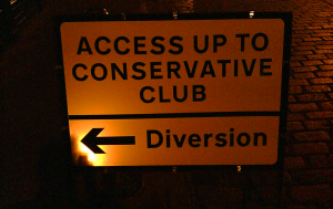 Access up to Conservative club (turn left)